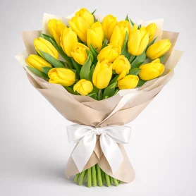 Лучик солнца - букет из желтых тюльпанов